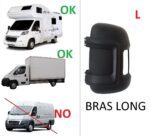 COQUE RETROVISEUR GAUCHE CONDUCTEUR BRAS LONG PEUGEOT BOXER / CITROEN JUMPER / FIAT DUCATO