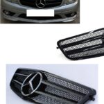 Calandre Mercedes classe C W204 noir brillant look avantgarde + logo