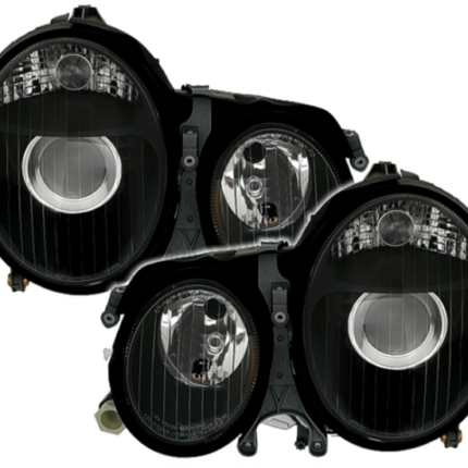 2 feux phare avant noir pour MERCEDES classe E w210 de 09/1999 à 06/2002