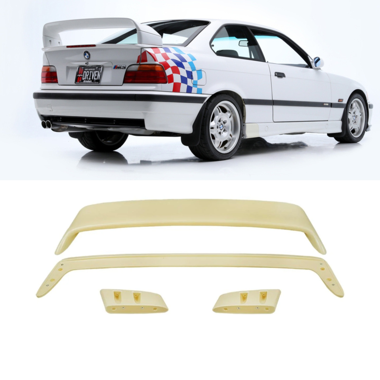 TSPBM0206-V2-A Becquet aileron de coffre look M3 GT version haute pour BMW série 3 E36 berline et coupé – Image 1