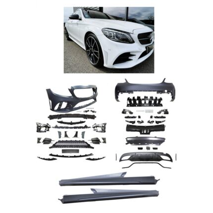 Pare-chocs avant arriere et bas de caisse pack AMG pour mercedes classe c w205 berline